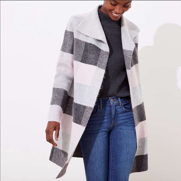 LOFT | Sweaters | Loft Pink Gray Plaid 